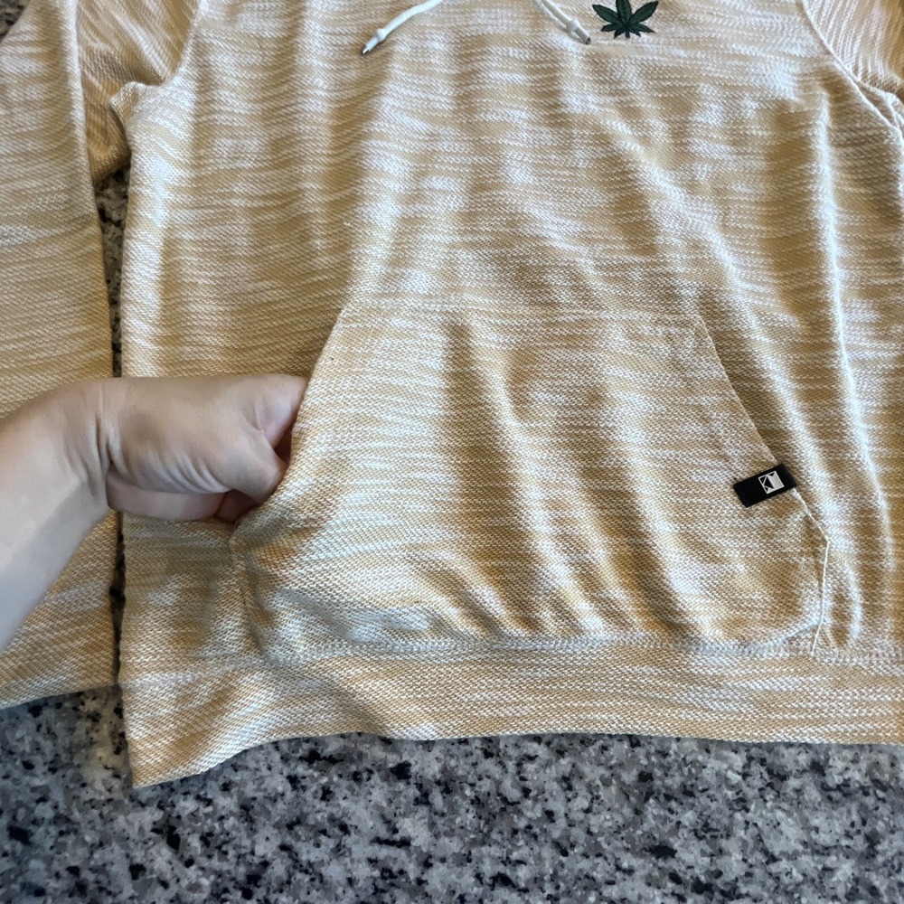 Dikotomy Weed Leaf Rockview Pullover Hoodie Men XL Orange White Standard Fit 594 - Picture 6 of 8
